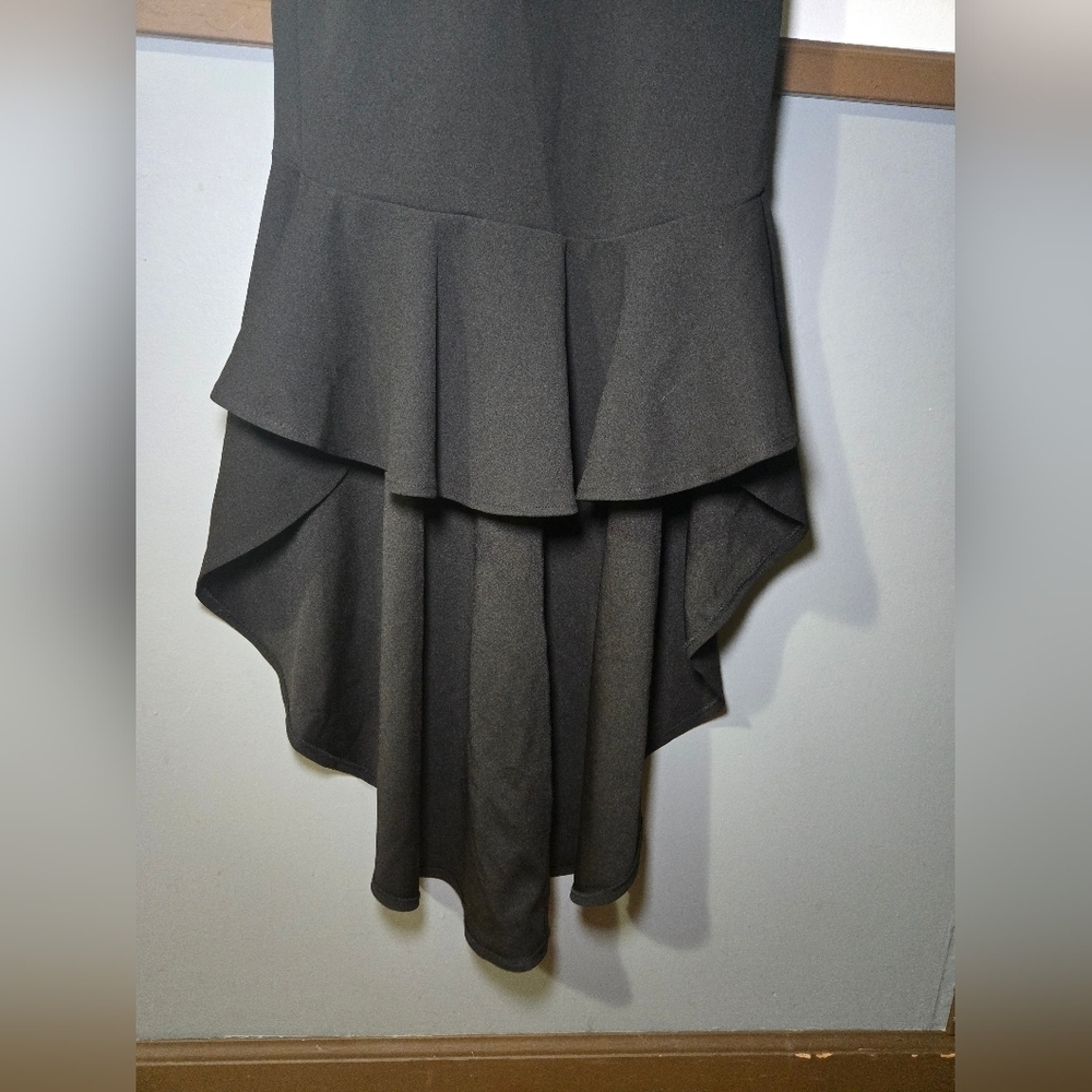 NWT Hello Molly Women's Small Size 4 Hi-Low Ruffle Hem Black Maxi Dress - Picture 5 of 12